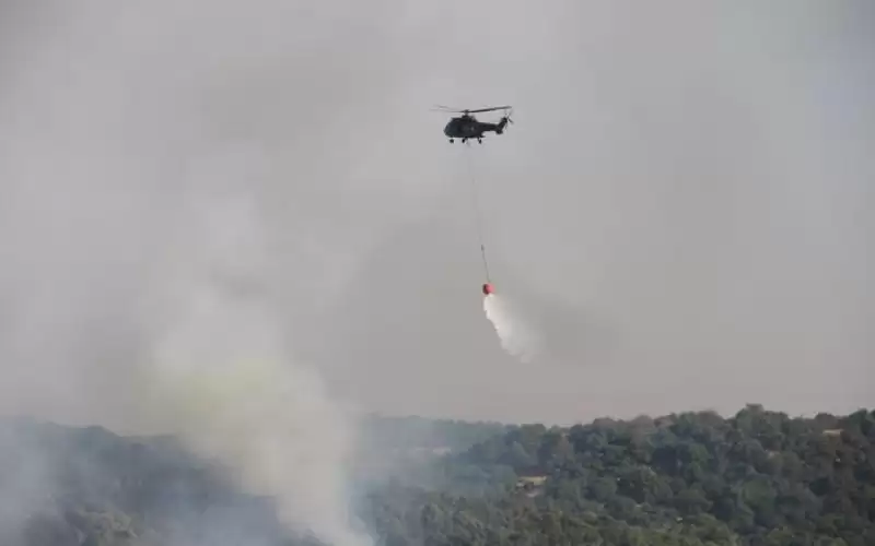 الدفاع المدني يتعامل مع حريق أعشاب