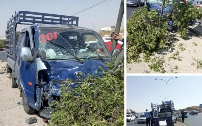 اصطدام مركبة بعمود كهرباء يتسبب بأزمة