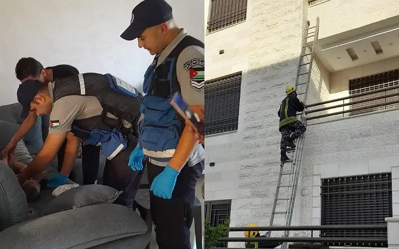 إخلاء رضيع من شقة أغلق بابها