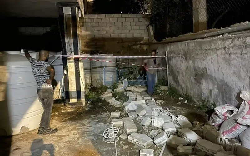 انهيار سور عمارة سكنية في اربد