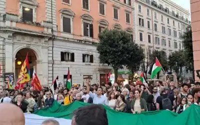 مسيرة في روما تنديدا بالعدوان الإسرائيلي