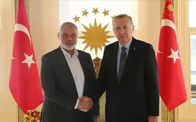 أردوغان يبحث مع هنية المستجدات بغزة