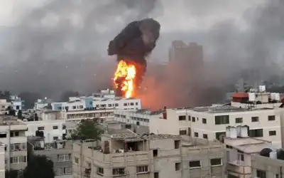 قصف مجمع أفشلوم ونير إسحاق برشقة