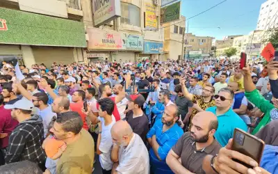 مسيرة غاضبة في وسط مدينة إربد