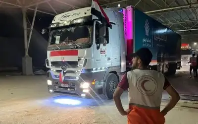 الهلال الأحمر الفلسطيني: دخول 106 شاحنات