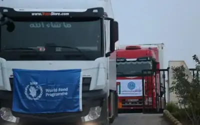 46 شاحنة مساعدات من الأردن والأغذية