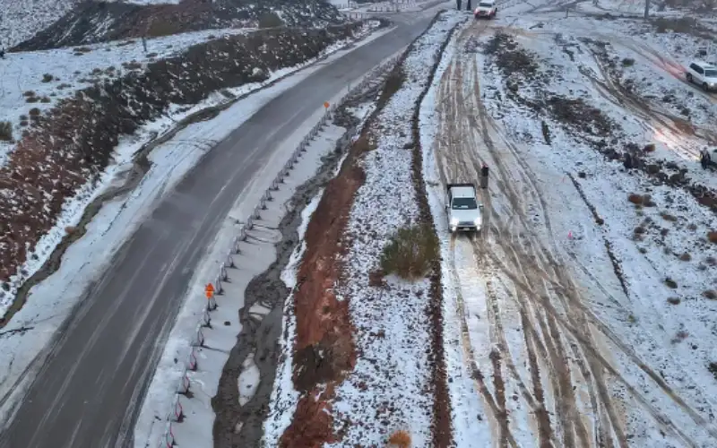 بالقرب من حدود الأردن .. الثلوج