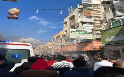 حريق بمجمع تجاري في الرمثا وإسعاف