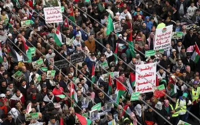 مسيرات حاشدة في الأردن دعما لغزة