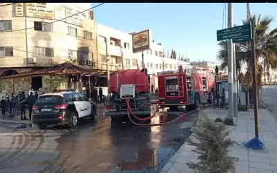 حريق بمطعم في المفرق (صور)