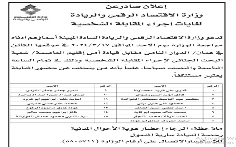 بالأسماء .. أبلغوا هؤلاء الحضور والمقابلة