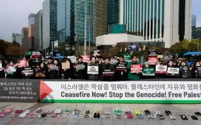 مظاهرة بكوريا الجنوبية مناهضة للعدوان على
