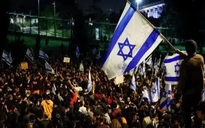 الشرطة الإسرائيلية تحاول فض مظاهرة عند