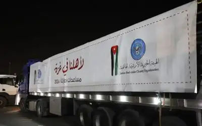 وصول قافلة المساعدات الأردنية الغذائية الأكبر