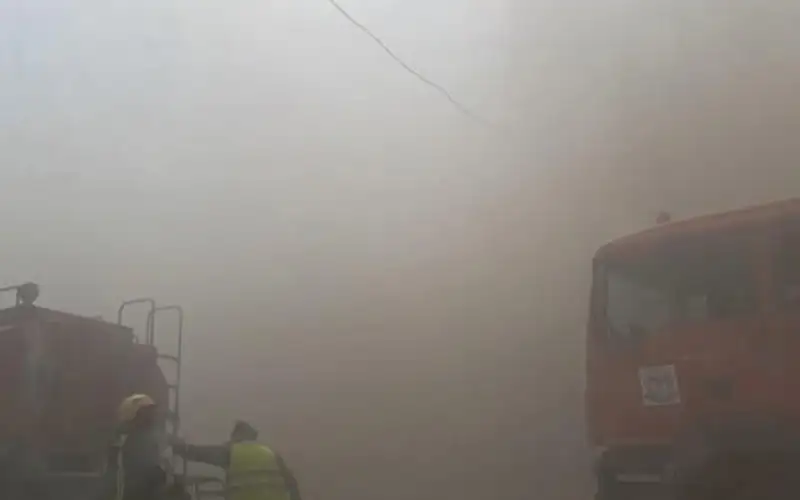 حريق كبير داخل منجرة في المفرق