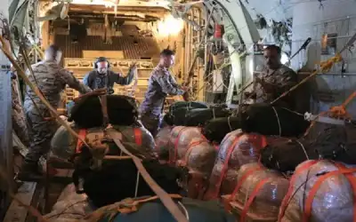 الجيش ينفذ 5 إنزالات جوية لمساعدات
