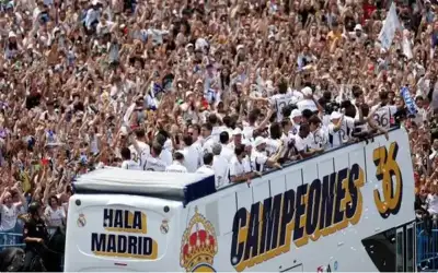 ريال مدريد يحتفل بلقب الدوري الإسباني
