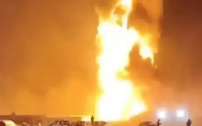 حريق كبير يلتهم مصفاة للنفط في