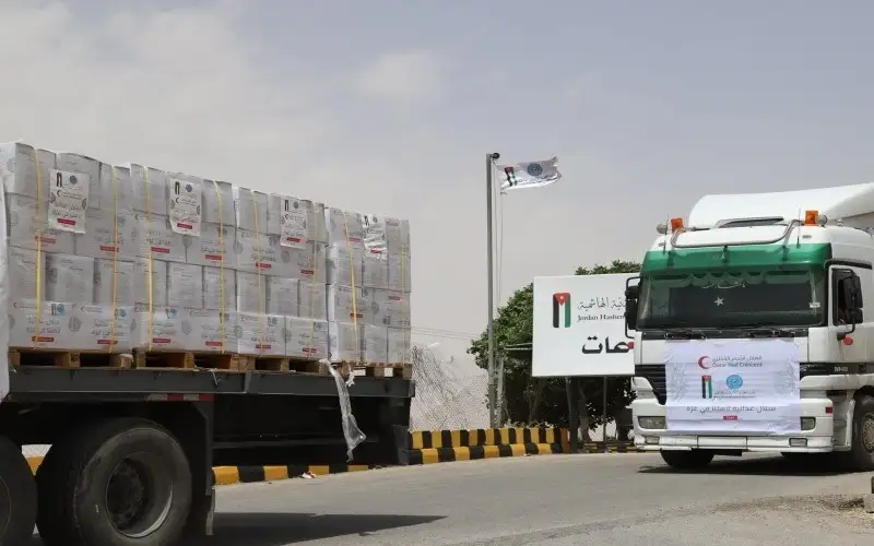 قافلة مساعدات أردنية جديدة تحمل طرودا