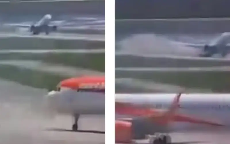 كادت تقتل الركاب.. طائرة تسحل ذيلها