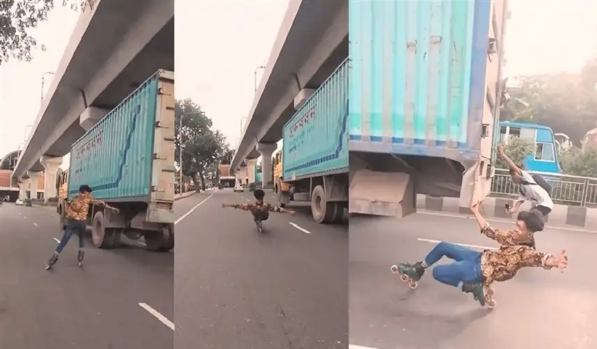 غضب من مراهقين تزلجا تحت عجلة