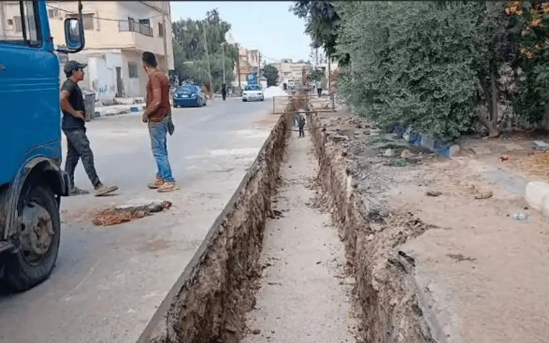 تنفيذ أعمال مشروع تصريف مياه الأمطار