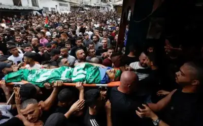 جنين تشيع جثامين 8 شهداء قتلوا