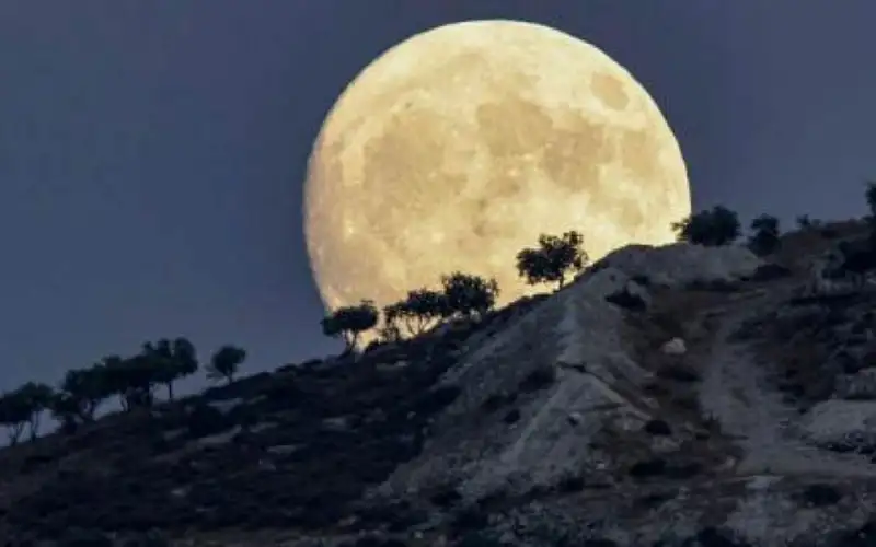 قمر الحصادين العملاق ينير سماء الأردن