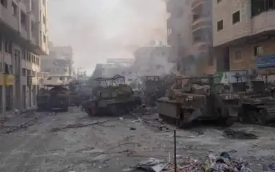 المقاومة بغزة توقع رتل من الدبابات