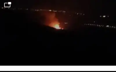 سقوط قذيفة في منطقة خالية من