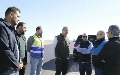 48٪؜ نسبة الانجاز في صيانة طريق الموقر-
