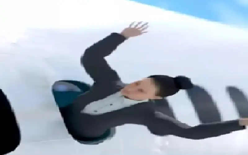 شفط امرأة من طائرة في الهواء