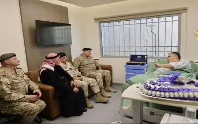 اللواء الحنيطي يعود مصاب الاشتباك المسلح