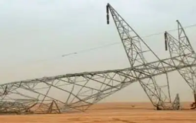 سقوط عدد من أبراج كهرباء الضغط