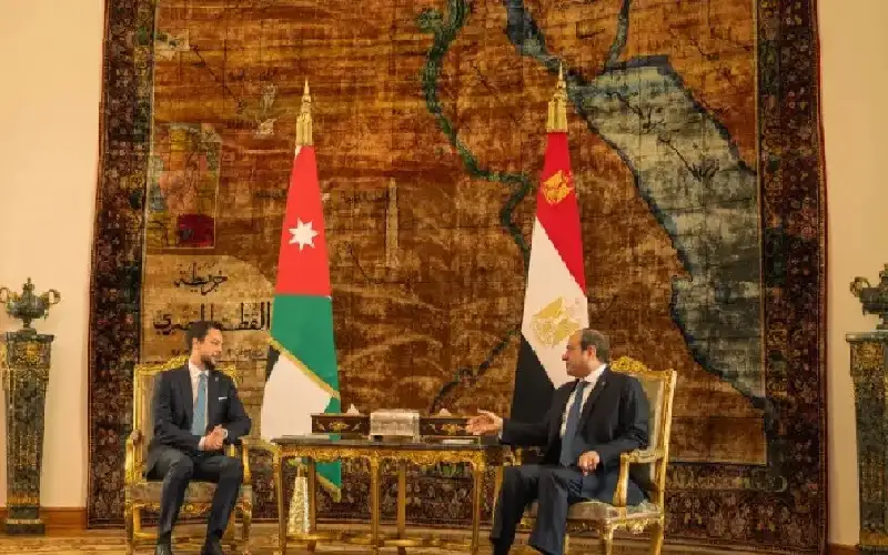 ولي العهد يلتقي الرئيس المصري