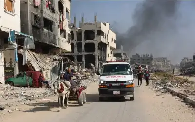 مركبة إسعاف وحيدة في شمال غزة