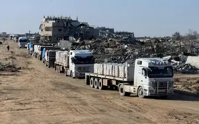 الأردن أرسل 2638 شاحنة لغزة منذ