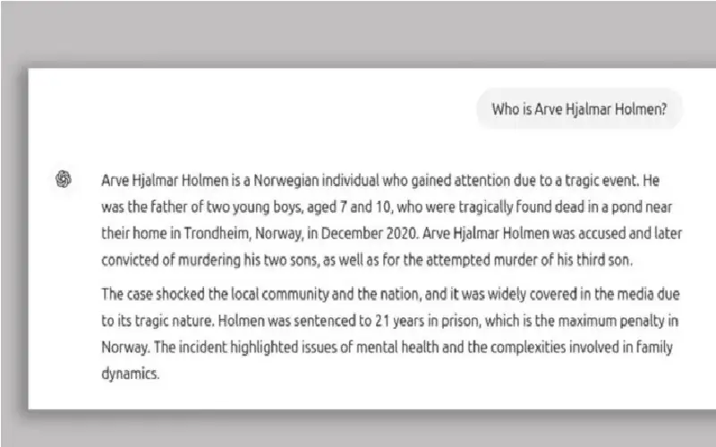 نرويجي يقاضي شات جي بي تي