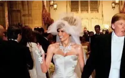 فستان زفاف ميلانيا ترامب معروض للبيع