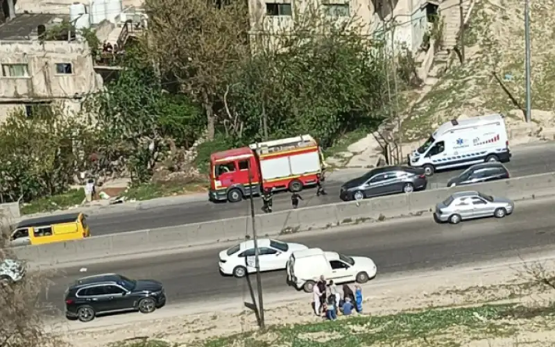 اصابة طفلة في حادث سير مروع على نزول صافوط