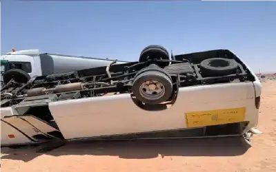 10 اصابات إثر تدهور حافلة ركاب
