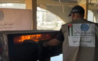 استمرار تشغيل المخبز الأردني جنوب غزة