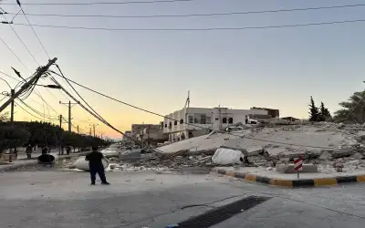 انهيار مبنى في إربد بعد ساعات