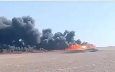 وفاة سائق في حريق صهريج نفط