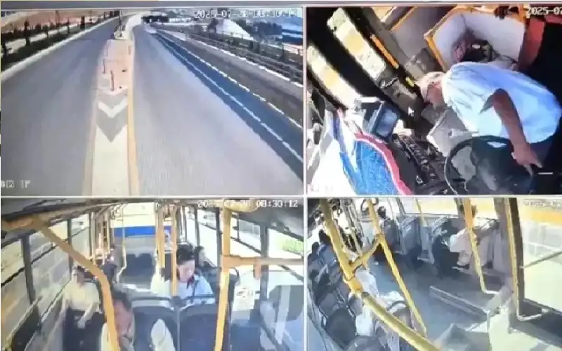 سائق حافلة يتوفى فجأة على طريق