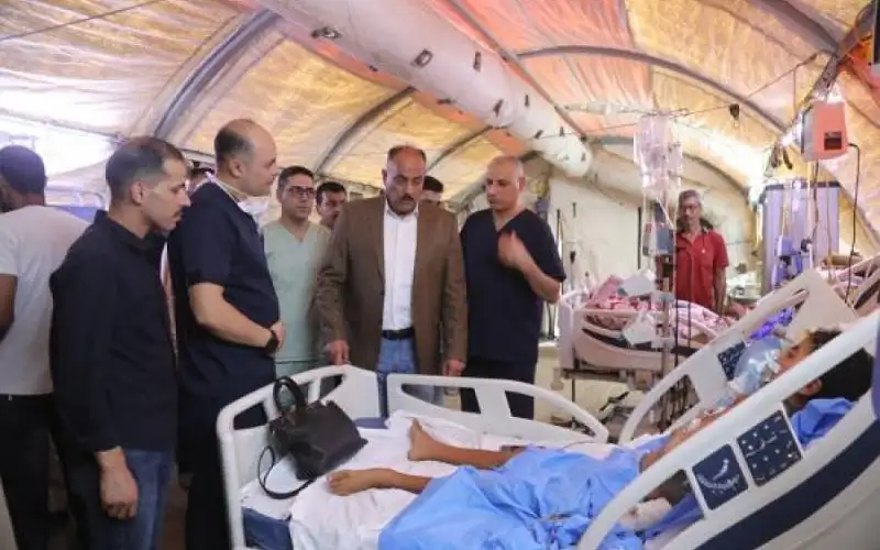 المستشفى الميداني بجنوب غزة يتعامل مع