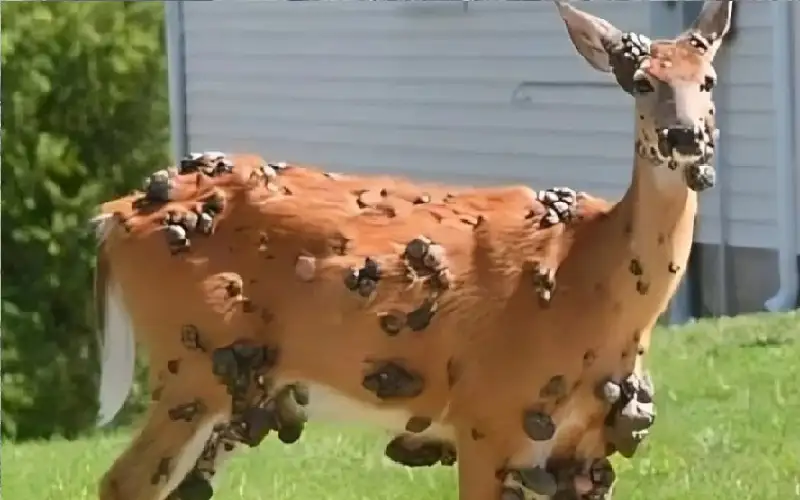 بعد الأرانب.. غزلان مشوهة بفقاعات لحمية