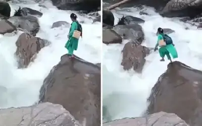 إيثار وإنقاذ حياة.. ممرضة تعبر نهرا