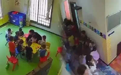 شاهد.. فرار أطفال من روضة أثناء