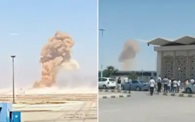 انفجار كبير قرب مطار دمشق